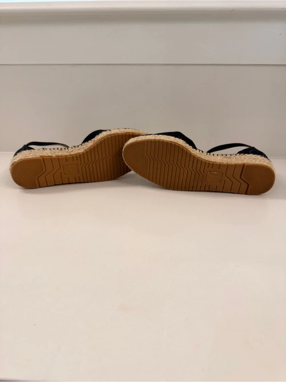 SOUL Naturalizer Wren Black Canvas Espadrille Ankle Strap Flats Size 8